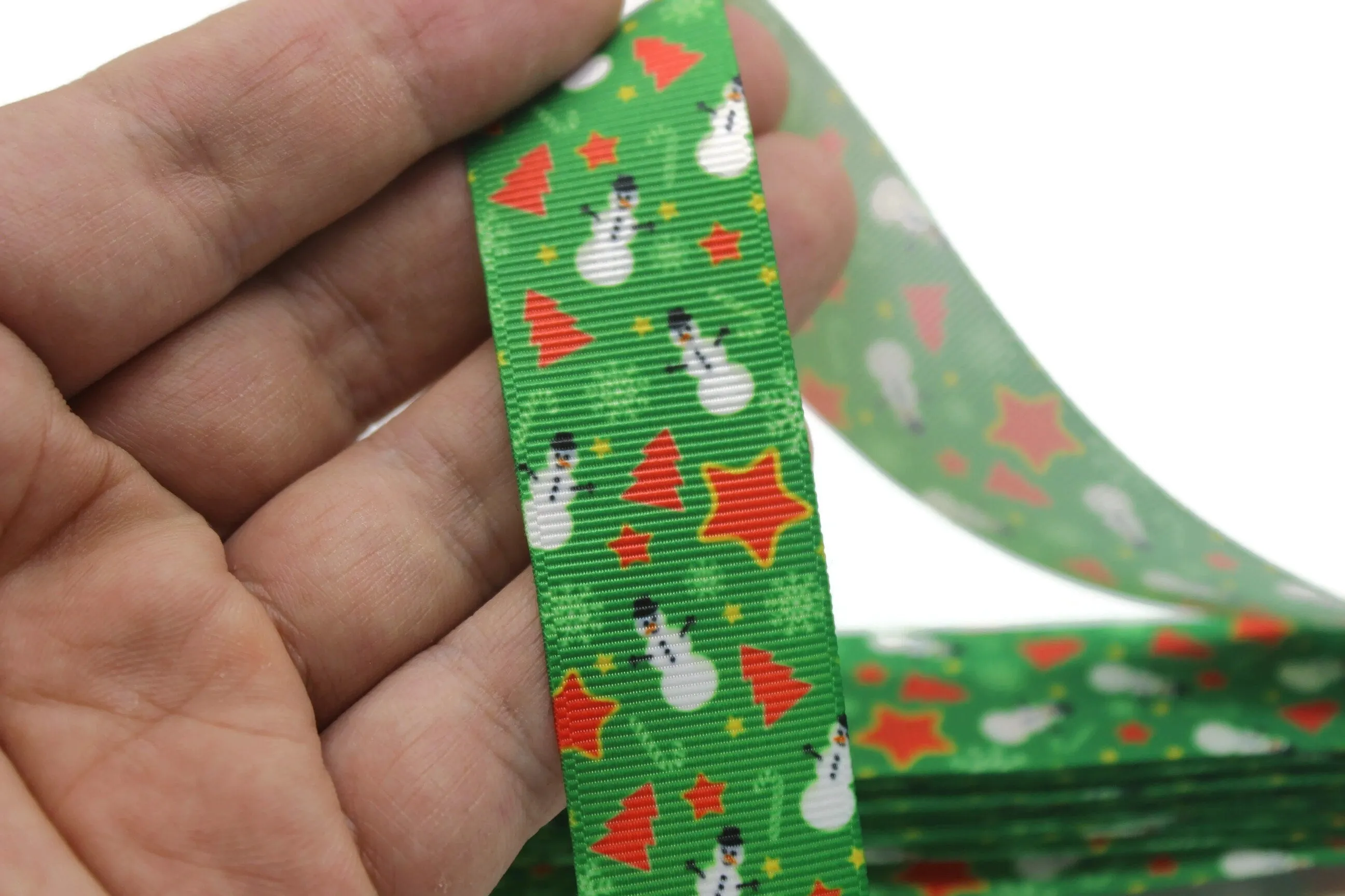 0.98 inch(25 mm) Christmas Grosgrain Ribbon - Wholesale Ribbon by the Yard, Solid Grosgrain Bows, Hair Bow, Hairbow Supplies CHRS