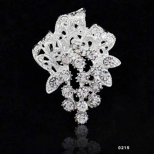 14 types Fashion 2017 Bridal Bouquet Flower Pattern Brooch Pin Rhinestone Inlaid Crystal Women Wedding Brooches Fine Jewelry