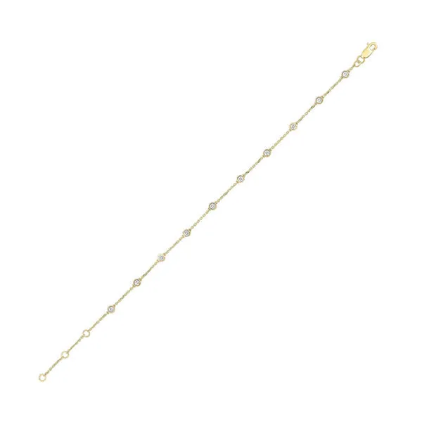 14KT Yellow Gold & Diamond Diamonds By The Yard Bracelet & Necklace Bracelet  - 1/2 ctw