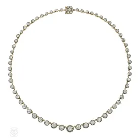 Antique style diamond rivière necklace