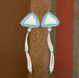 Beaded Cloud Dentalium Earrings