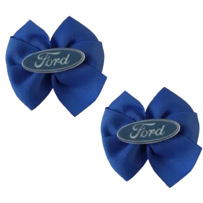 Bella Hair Bow - Royal Blue Hair Bow with Ford Badge- 9cm