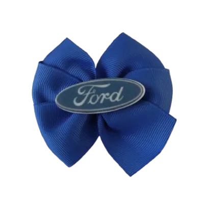 Bella Hair Bow - Royal Blue Hair Bow with Ford Badge- 9cm