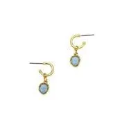 Blue Stone Small Hoop Earrings