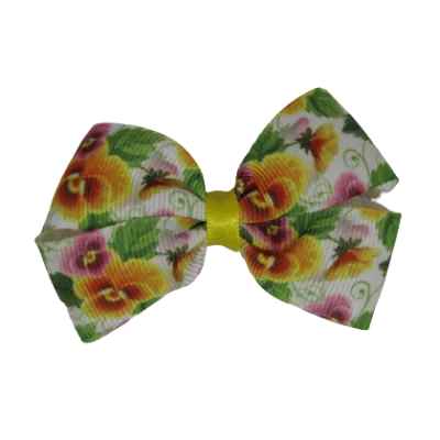 Cherish Hair Bow - Flower Garden 7.5cm