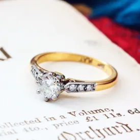 Classic Vintage Diamond Solitaire Engagement Ring