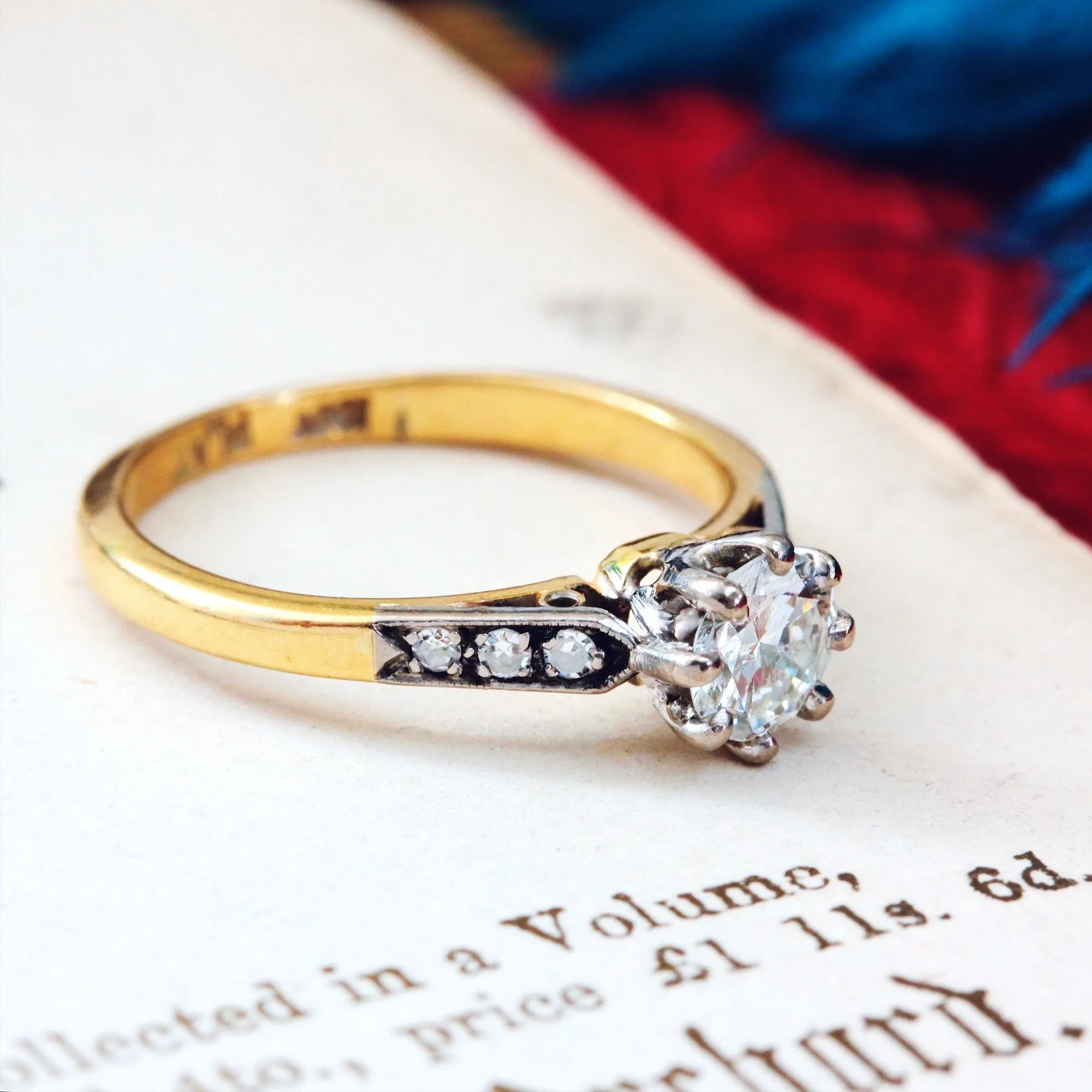 Classic Vintage Diamond Solitaire Engagement Ring