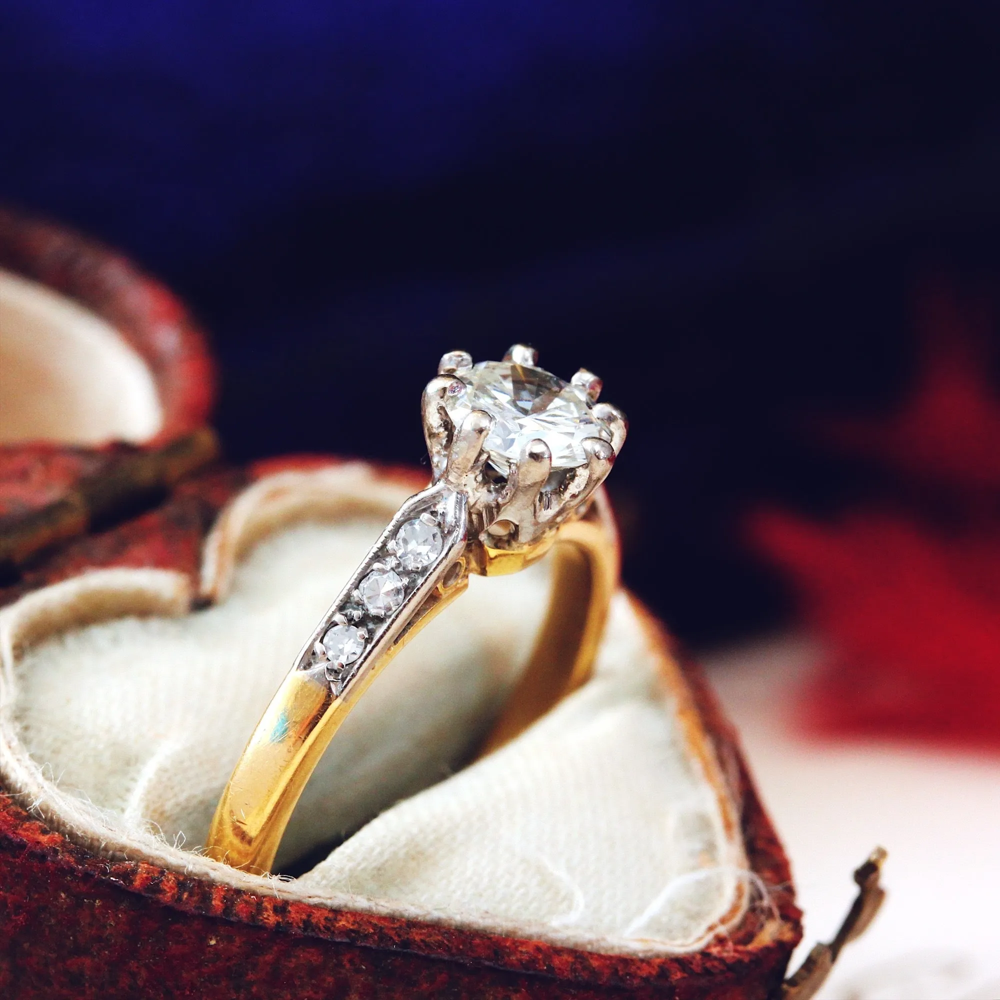 Classic Vintage Diamond Solitaire Engagement Ring