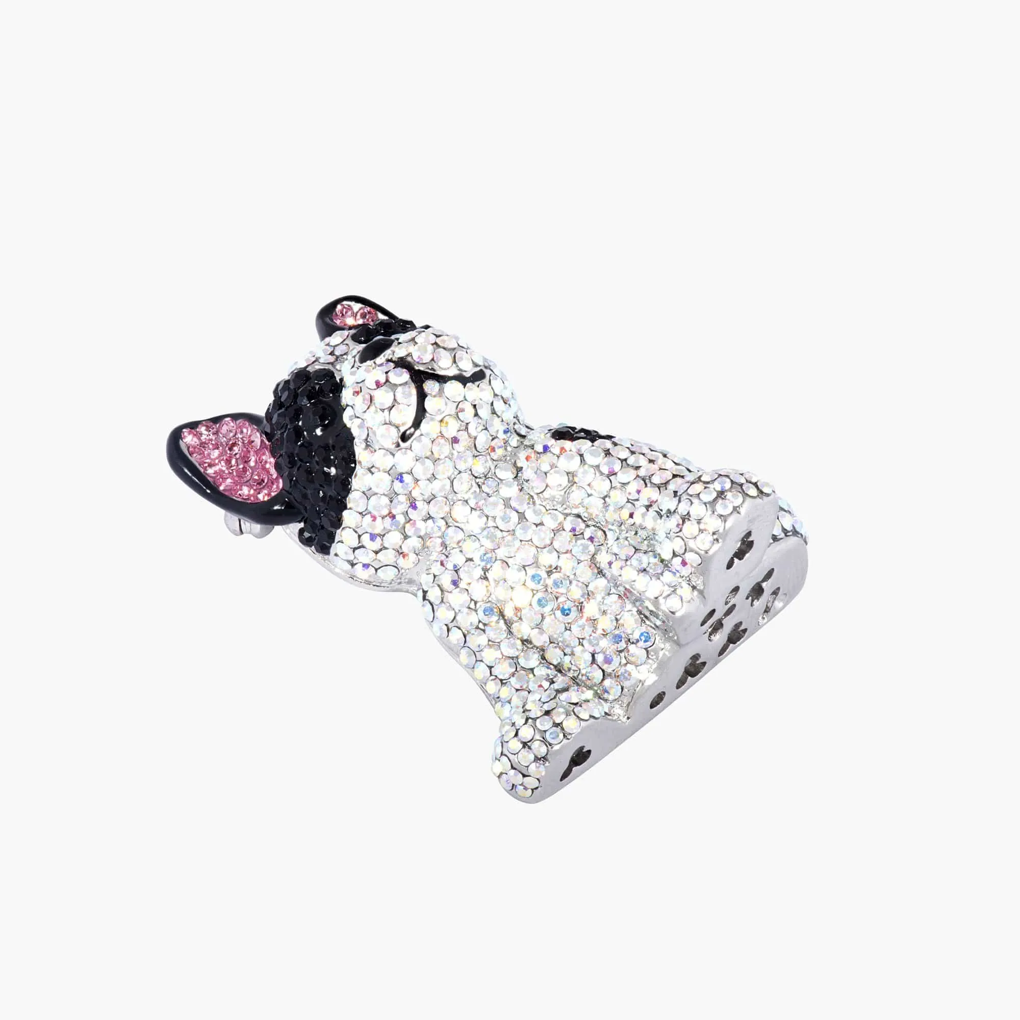 Crystal French Bulldog Brooch