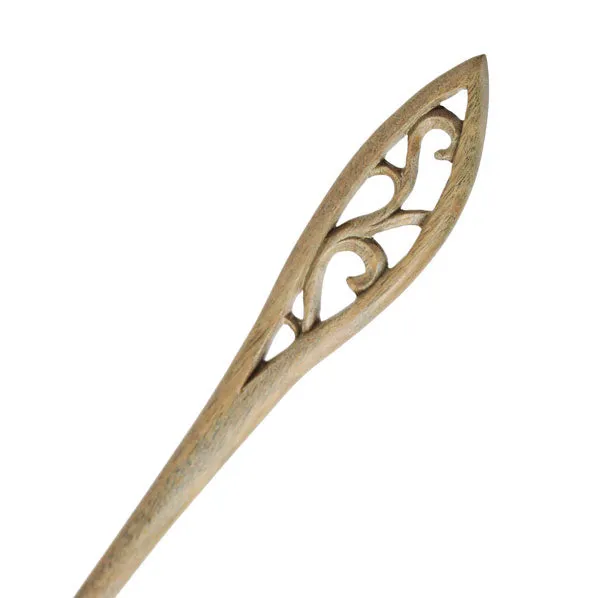 CrystalMood Handmade Carved Wood Vintage Style Hair Stick