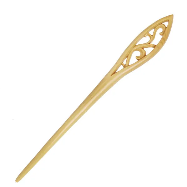 CrystalMood Handmade Carved Wood Vintage Style Hair Stick