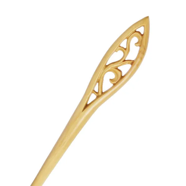 CrystalMood Handmade Carved Wood Vintage Style Hair Stick