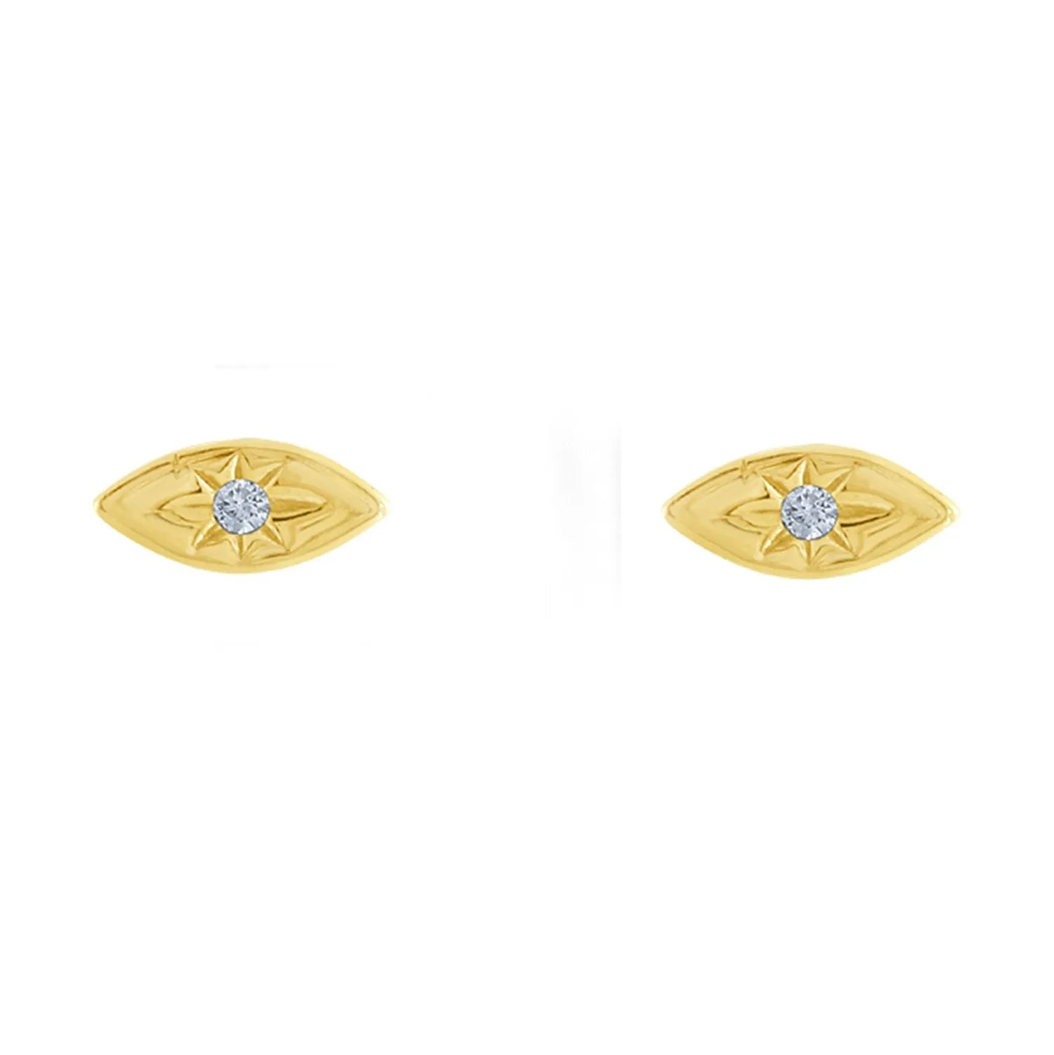 Dainty Evil Eye Stud Earrings with Accents