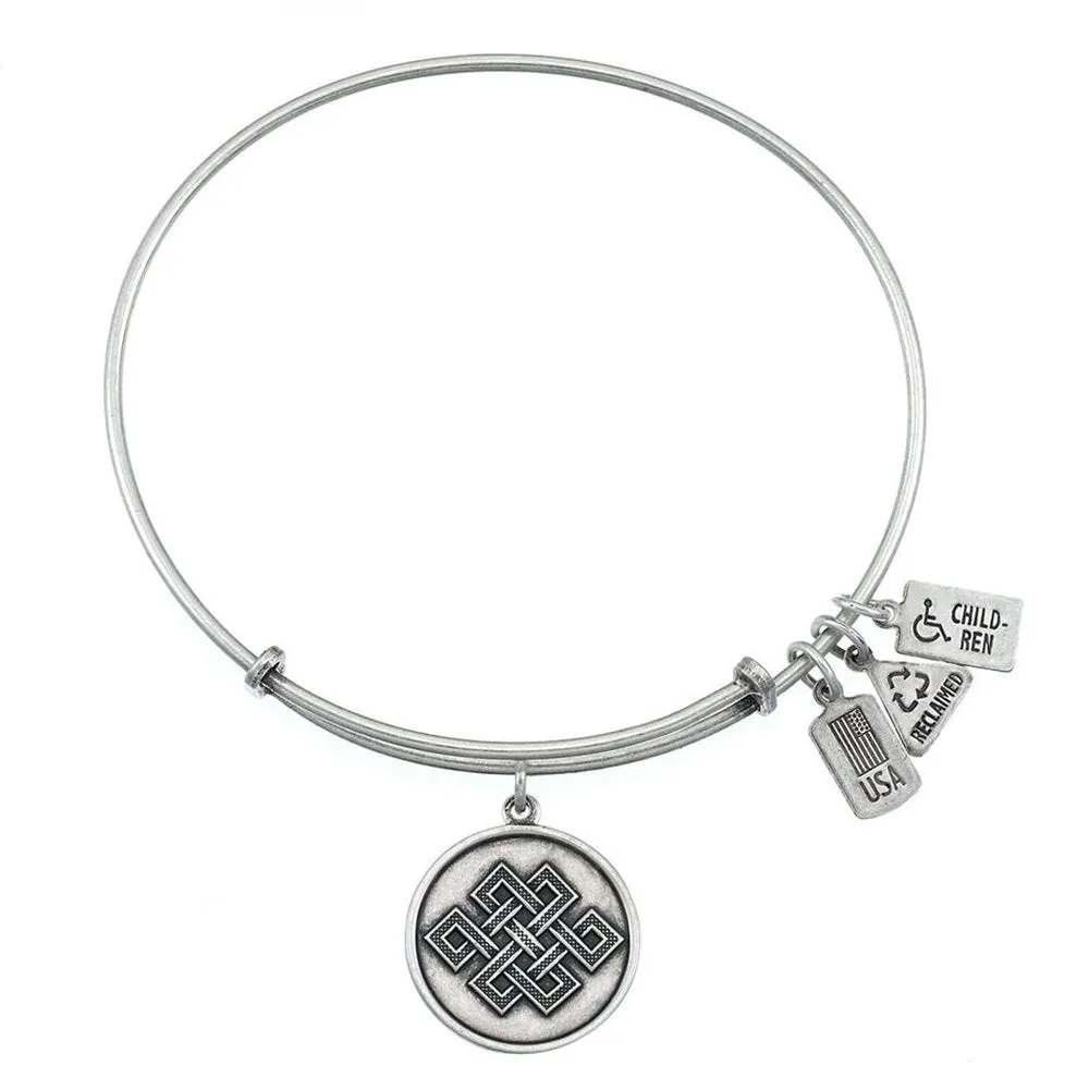 Endless Knot Bangle in Silver by Wind & Fire Jewelry