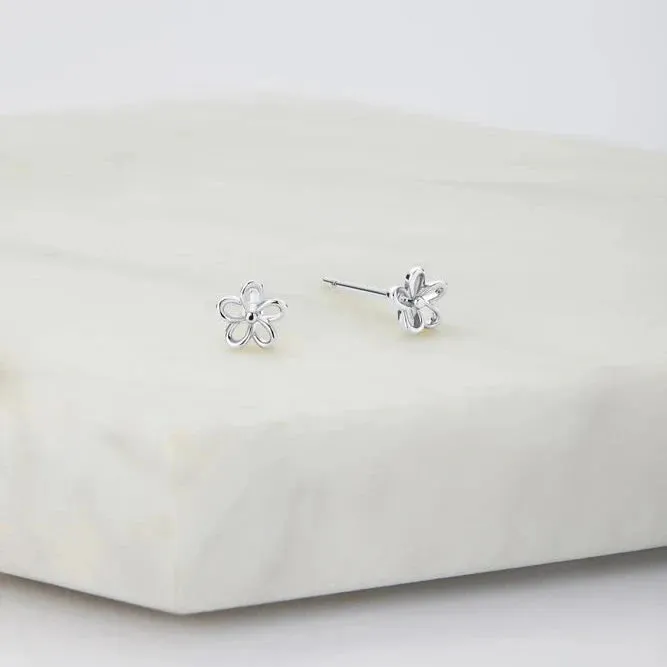 Flower Stud Earring - 925 Sterling Silver