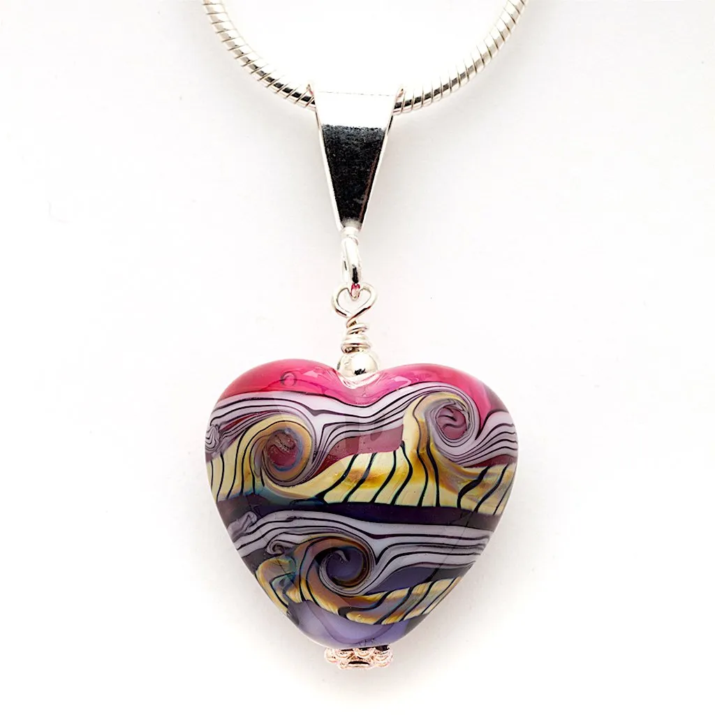 Fuchsia Heart Necklace