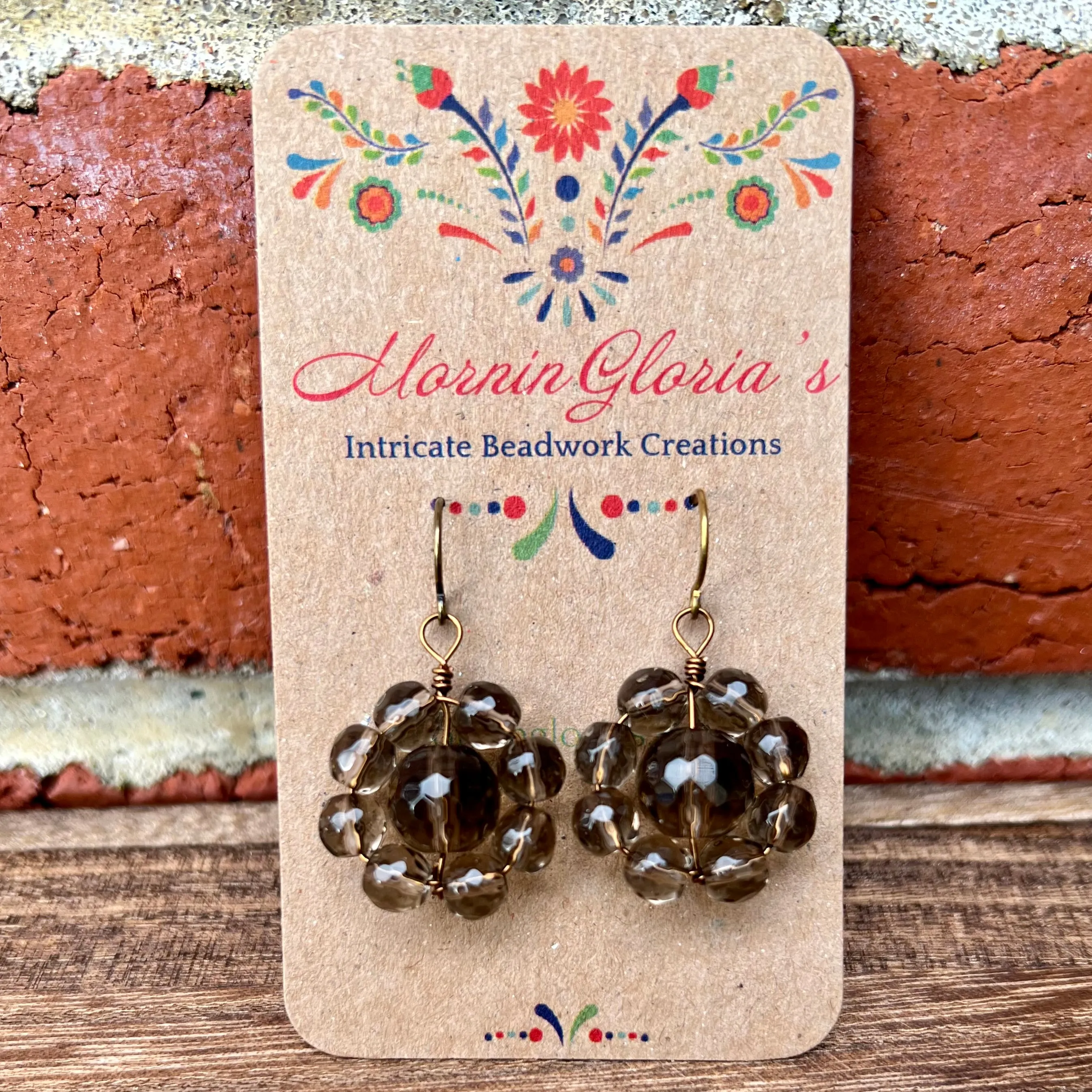 Gemstone Daisy Dangle Earrings