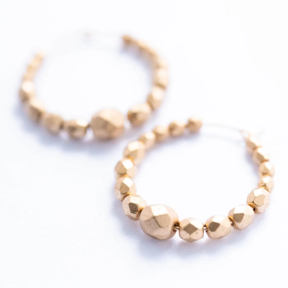 Gold Bead Hoops- WS