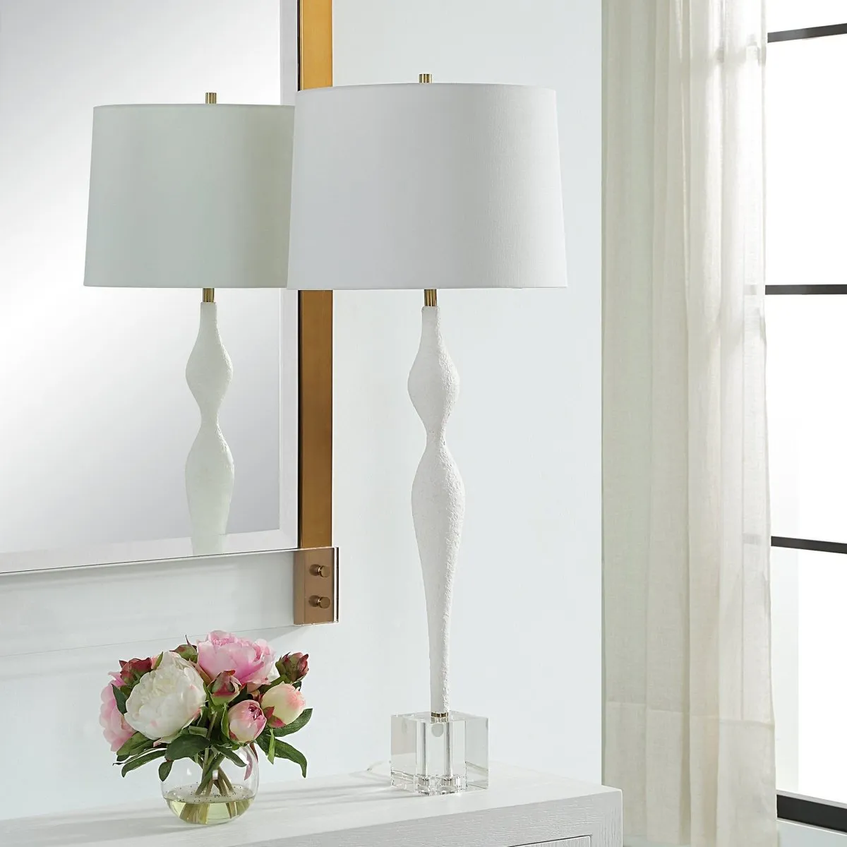 Helena Slender White Table Lamp