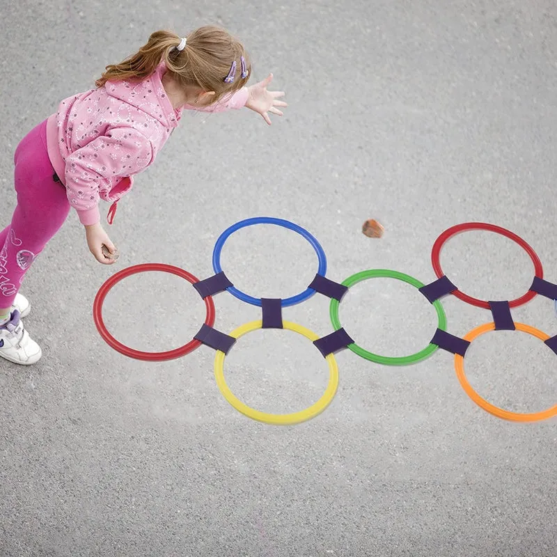 Hopscotch Ring Game (13 Multi-Colored Plastic Rings and Connectors)