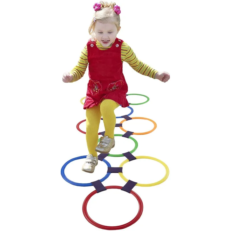 Hopscotch Ring Game (13 Multi-Colored Plastic Rings and Connectors)