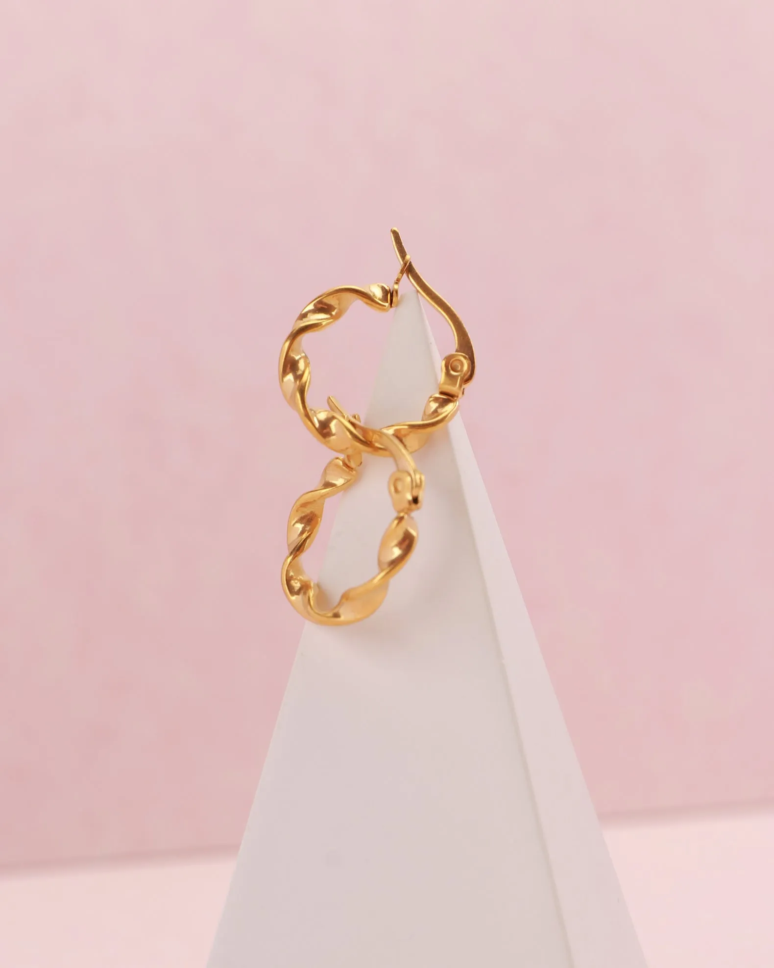 Josephine Gold Small Twist Hoop Earrings