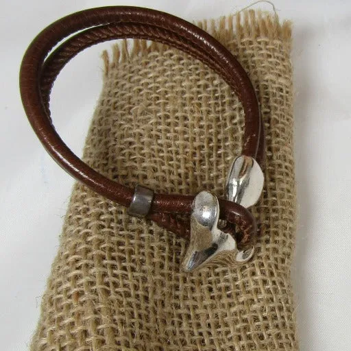 Leather Cord Statement Bracelet Anchor Men's Bracelet