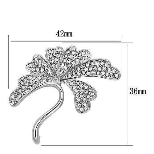 LO2874 Imitation Rhodium White Metal Brooches with