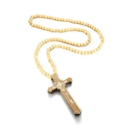 Men's Christian Necklace <br> Wooden Crucifix