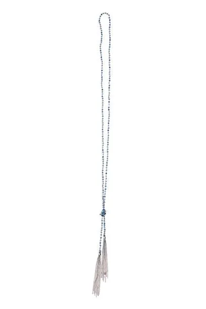 Metallic Crystal Tassel Necklace