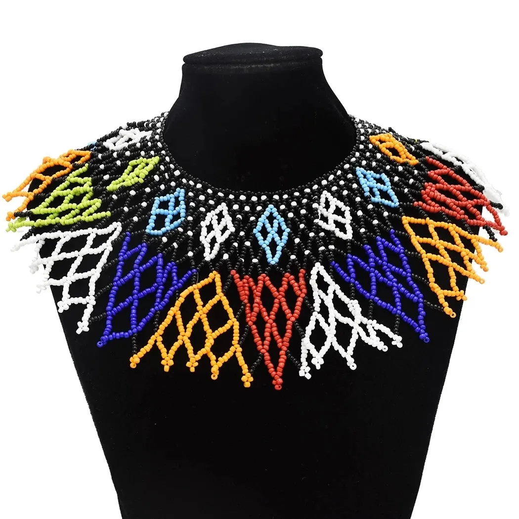 Multicolor Resin Beads Choker - Egyptian Tribal Necklace