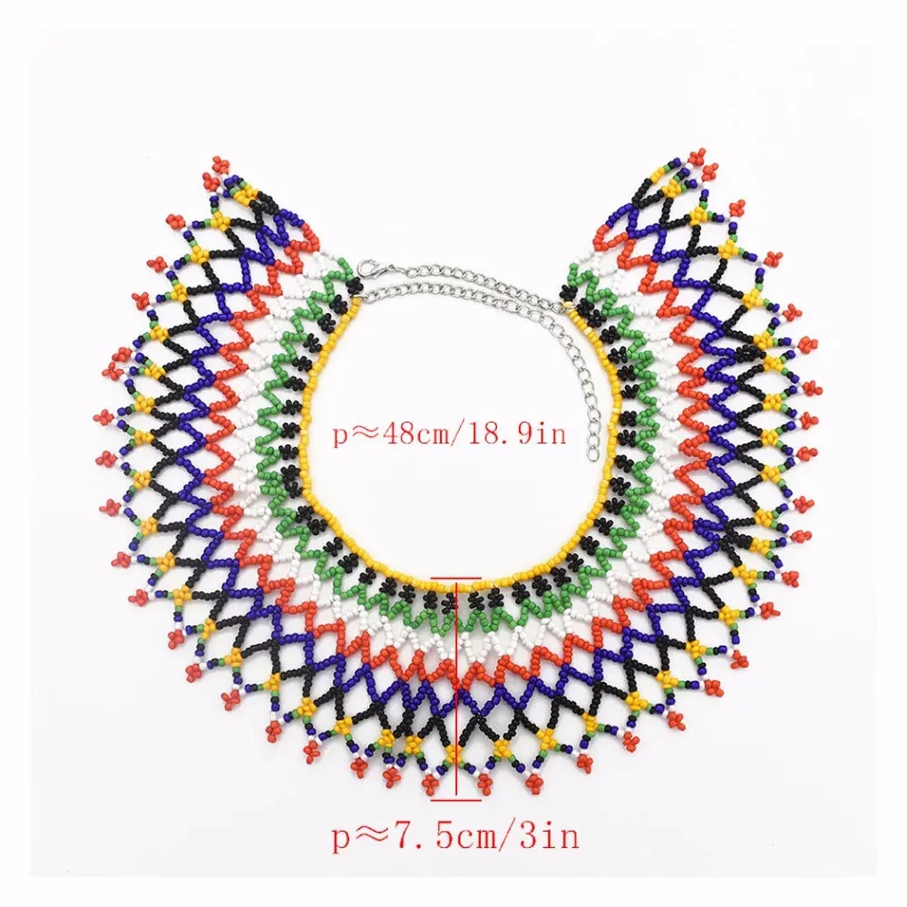 Multicolor Resin Beads Choker - Egyptian Tribal Necklace