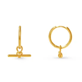 Orelia Dainty T-Bar Knot Hoops