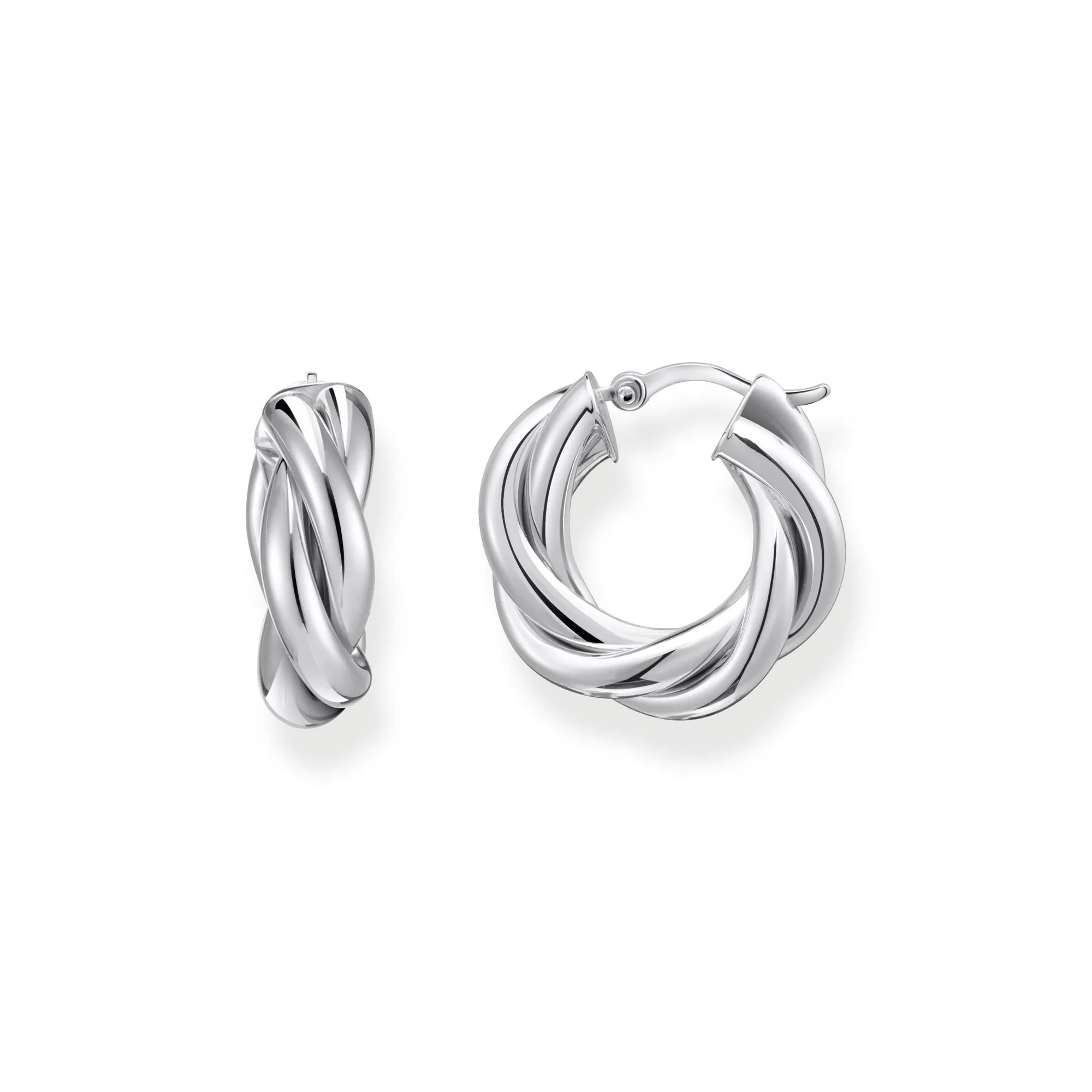 Sterling Silver Bold Elegance Intertwined Hoop Earrings CR742-001-21