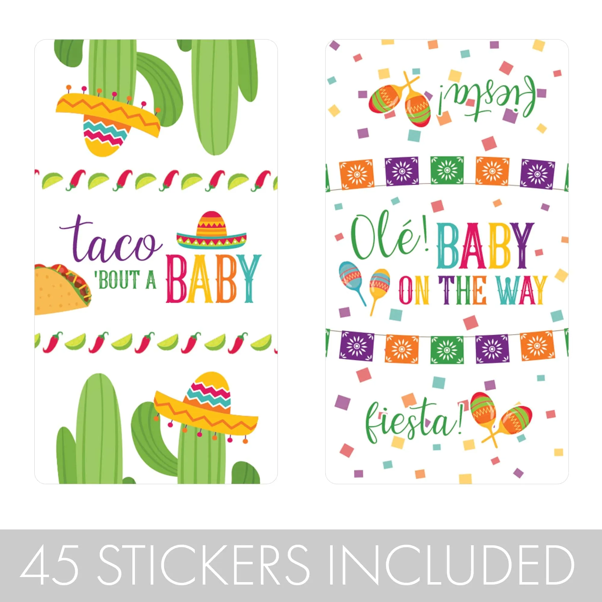 Taco 'Bout a Baby:  Baby Shower - Hershey's Miniatures Candy Bar Wrappers Stickers - 45 Stickers