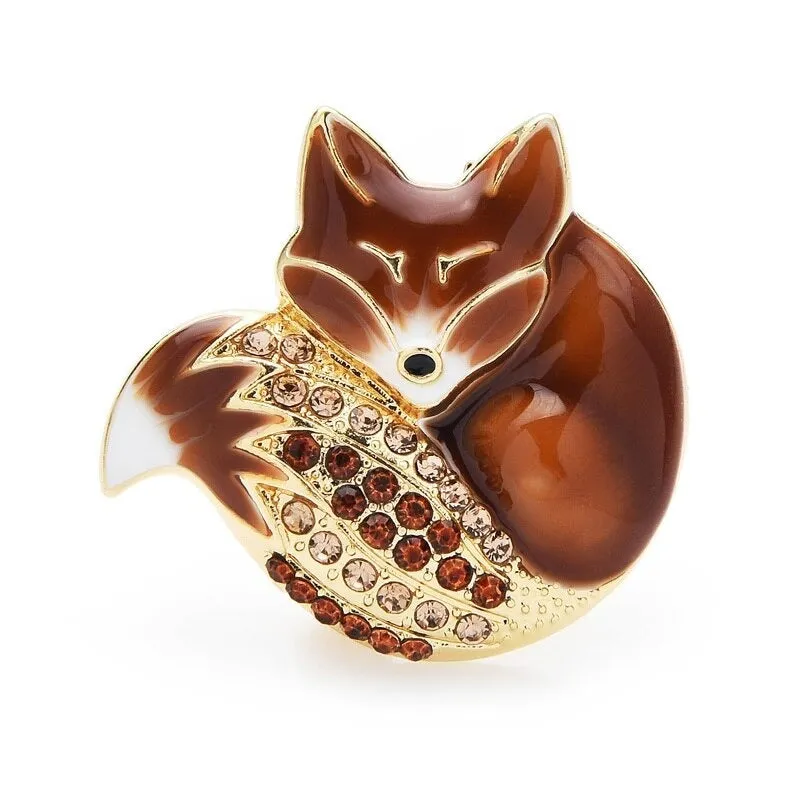 TEEK - Sleeping Fox Brooches