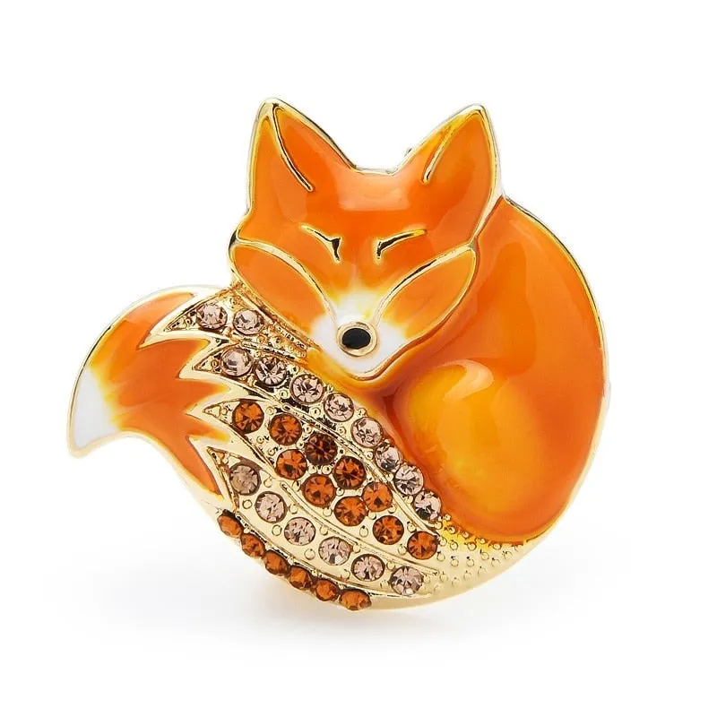 TEEK - Sleeping Fox Brooches