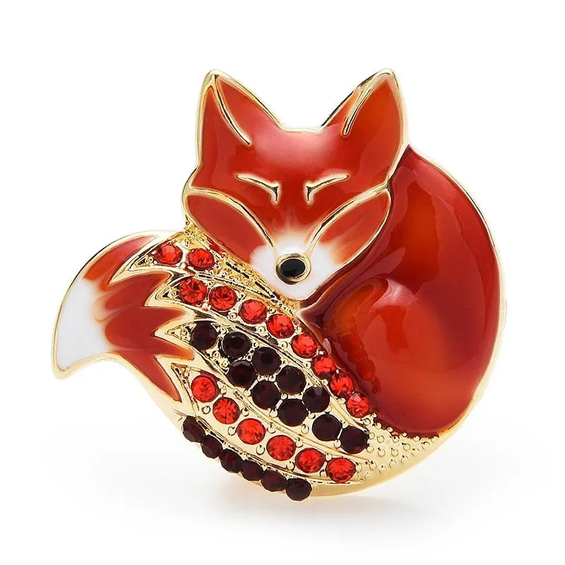 TEEK - Sleeping Fox Brooches