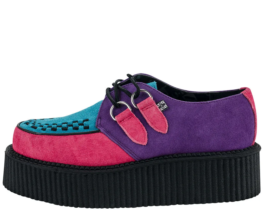 T.U.K PURPLE/PINK/TURQUOISE BLACK ROUND VIVA MONDO CREEPER