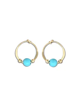 Turquoise Beaded Hoops