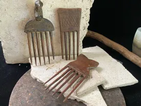 Vintage African Wood Combs