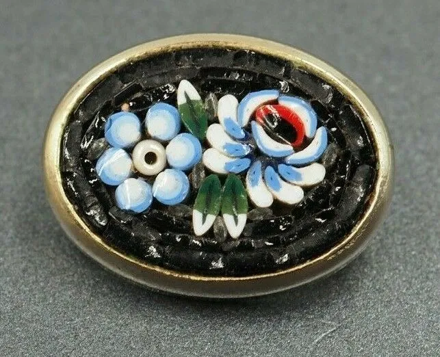 Vintage Micro Mosaic Floral Brooch