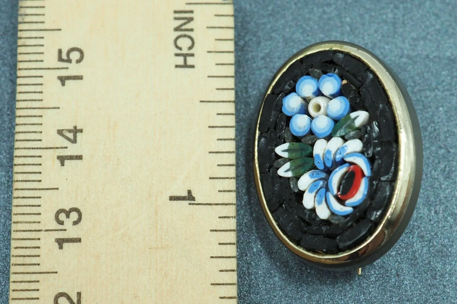 Vintage Micro Mosaic Floral Brooch