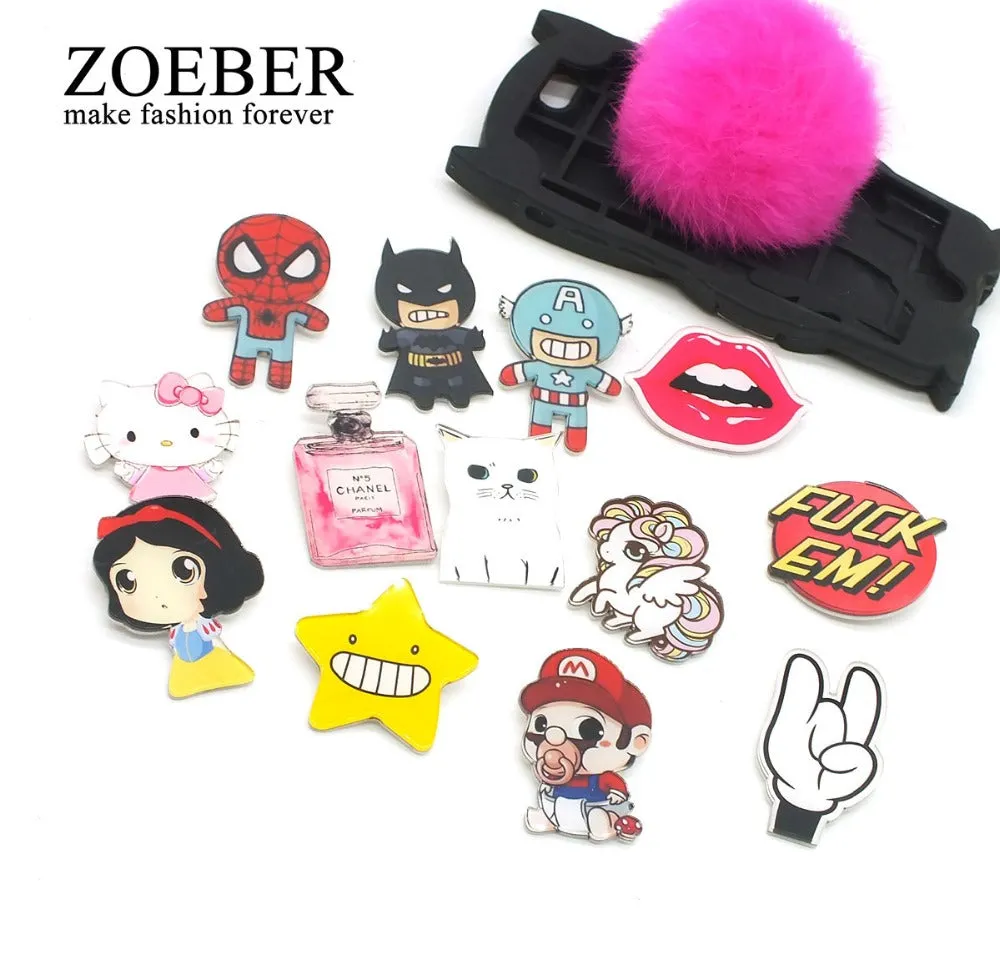 Zoeber 4 PCS/SET divertidos Anime brooches pins Cartoon bag broche Batman Spiderman brooch Chlidren femme women brooches animal